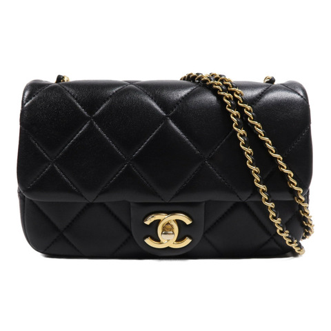 CHANEL 羊皮皮革Chain Shoulder Bag金扣鏈帶肩背袋