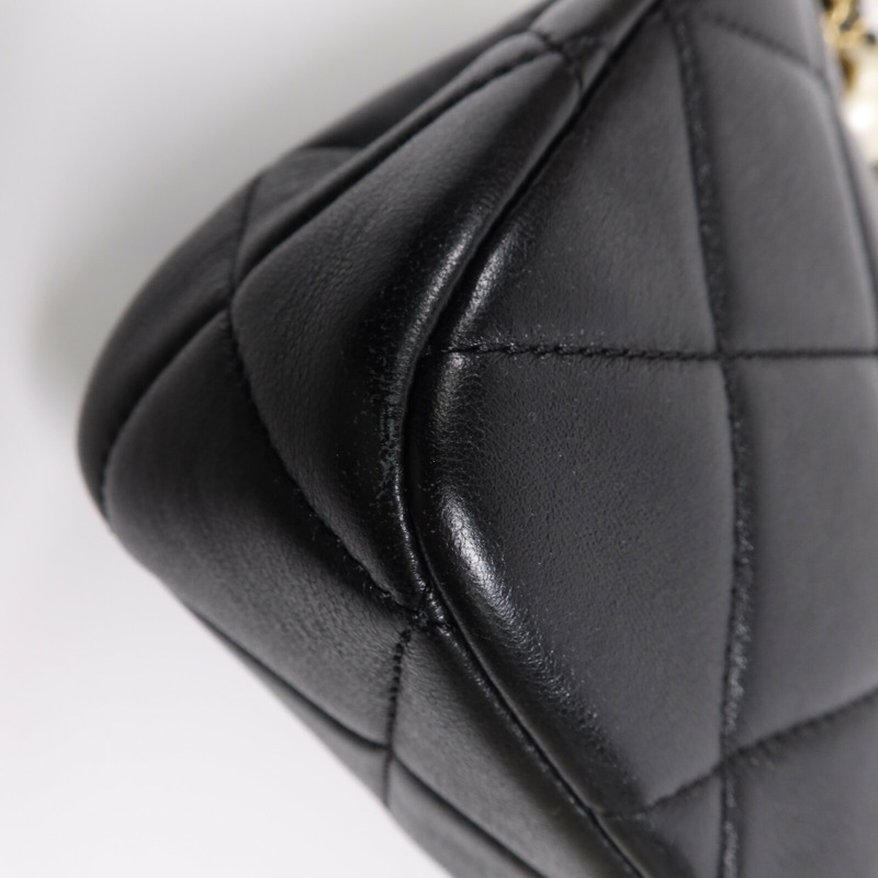 CHANEL 羊皮皮革Chain Shoulder Bag金扣鏈帶肩背袋-7