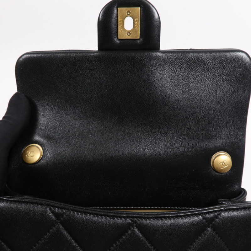 CHANEL 羊皮皮革Chain Shoulder Bag金扣鏈帶肩背袋-10