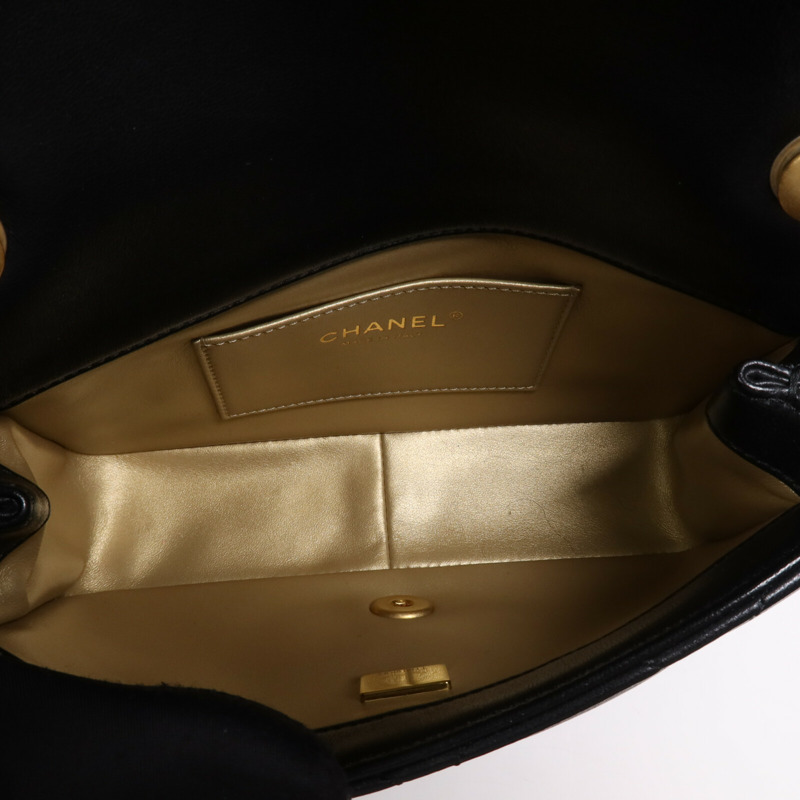 CHANEL 羊皮皮革Chain Shoulder Bag金扣鏈帶肩背袋-11