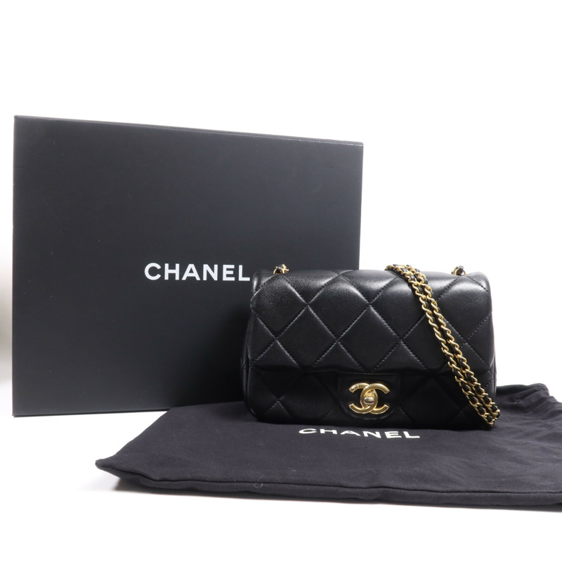 CHANEL 羊皮皮革Chain Shoulder Bag金扣鏈帶肩背袋-15