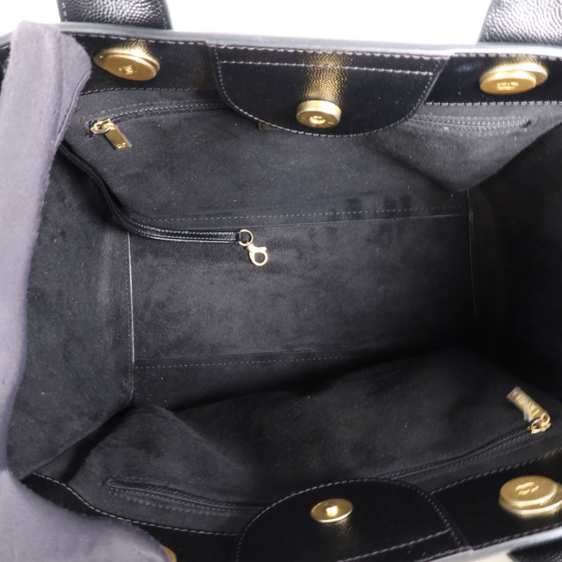 CHANEL 牛皮皮革Deauville金扣鏈帶手挽肩背兩用袋-4