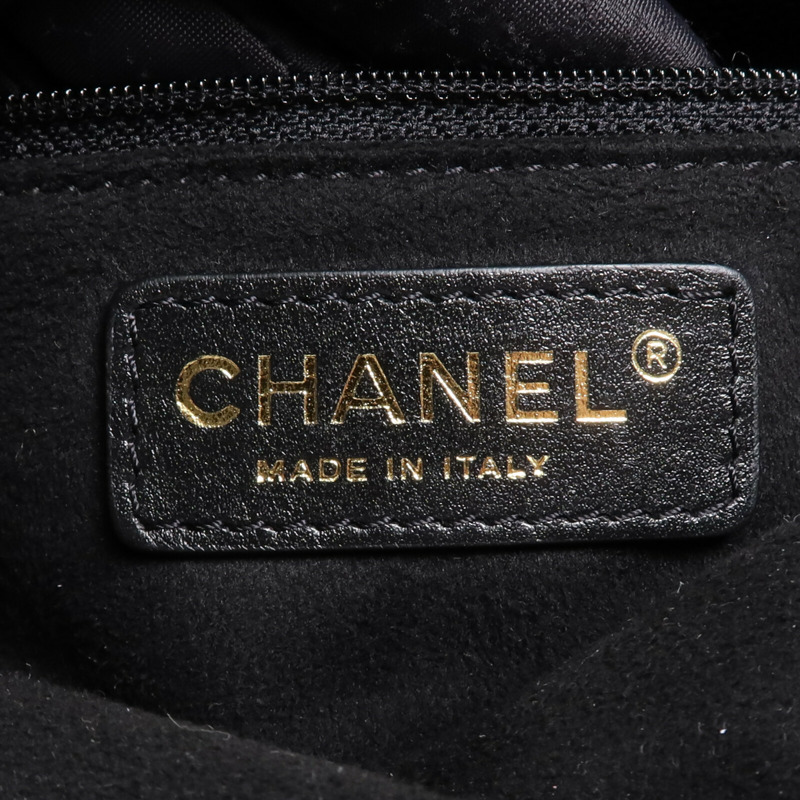 CHANEL 牛皮皮革Deauville金扣鏈帶手挽肩背兩用袋-11