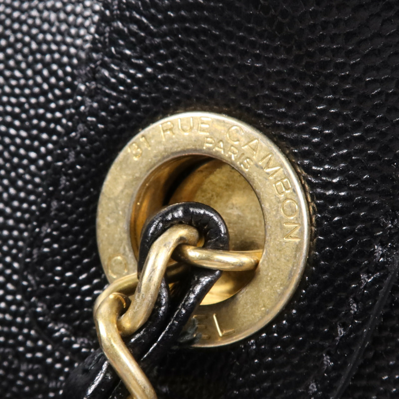 CHANEL 牛皮皮革Deauville金扣鏈帶手挽肩背兩用袋-13