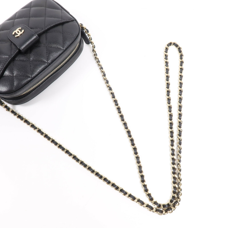 CHANEL 牛皮皮革Chain Shoulder Bag金扣鏈帶肩背袋-8