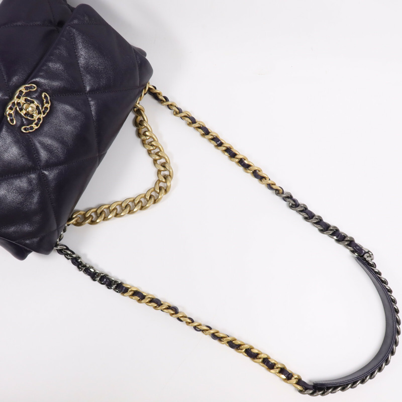 CHANEL 羊皮皮革Chanel 19鏈帶肩背袋-8