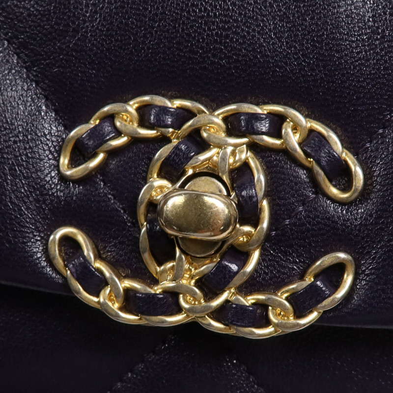CHANEL 羊皮皮革Chanel 19鏈帶肩背袋-9