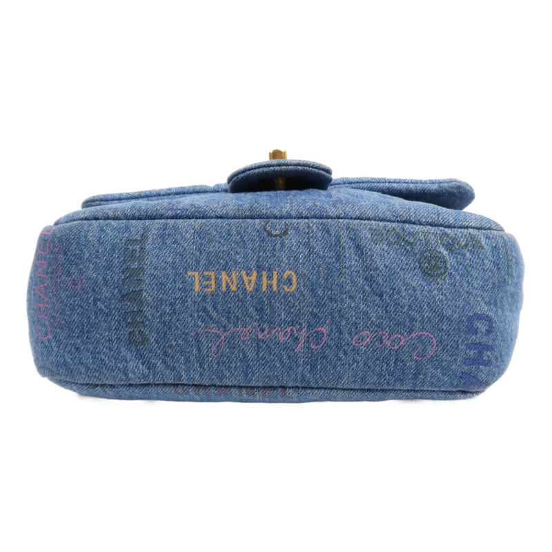 CHANEL 牛仔布Chain Shoulder Bag金扣鏈帶肩背袋-3