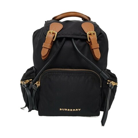BURBERRY The Rucksack 黑色尼龍雙肩包手提包 金色五金