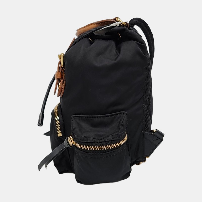 BURBERRY The Rucksack 黑色尼龍雙肩包手提包 金色五金-2