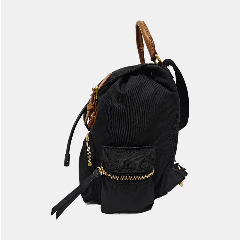 BURBERRY The Rucksack 黑色尼龍雙肩包手提包 金色五金-2