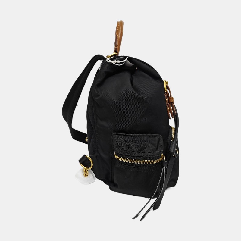 BURBERRY The Rucksack 黑色尼龍雙肩包手提包 金色五金-3