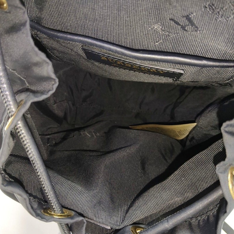 BURBERRY The Rucksack 黑色尼龍雙肩包手提包 金色五金-6