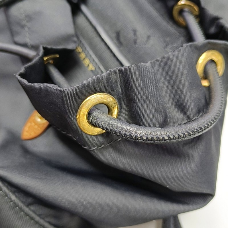 BURBERRY The Rucksack 黑色尼龍雙肩包手提包 金色五金-15