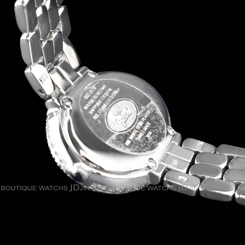 金鐸精品~2485 Ogival 愛其華 山茶花系列珍珠貝面盤石英女用腕錶-4