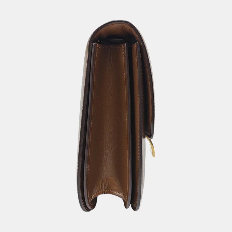 CELINE CLASSIC BOX 中號 棕色牛皮豆腐包單肩包 金色五金 可拆卸肩帶-3