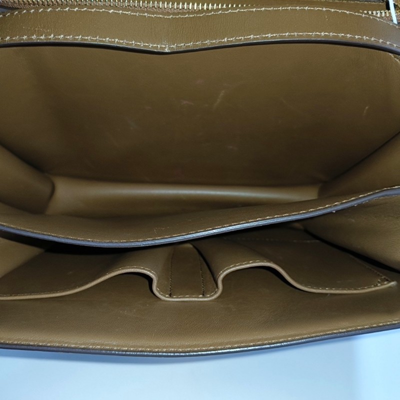 CELINE CLASSIC BOX 中號 棕色牛皮豆腐包單肩包 金色五金 可拆卸肩帶-6