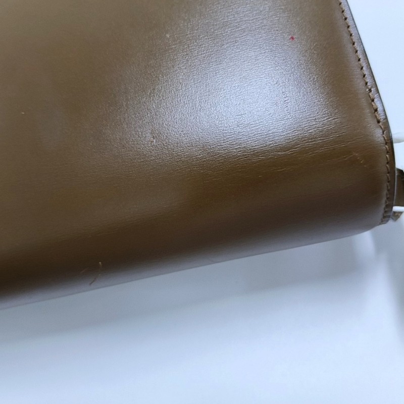 CELINE CLASSIC BOX 中號 棕色牛皮豆腐包單肩包 金色五金 可拆卸肩帶-12