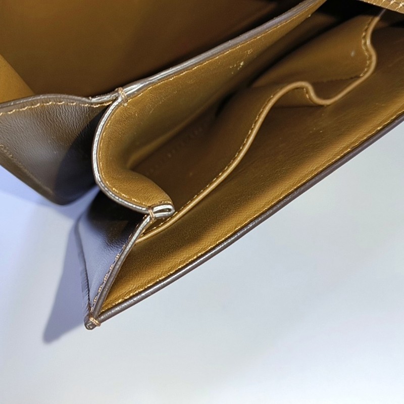 CELINE CLASSIC BOX 中號 棕色牛皮豆腐包單肩包 金色五金 可拆卸肩帶-15