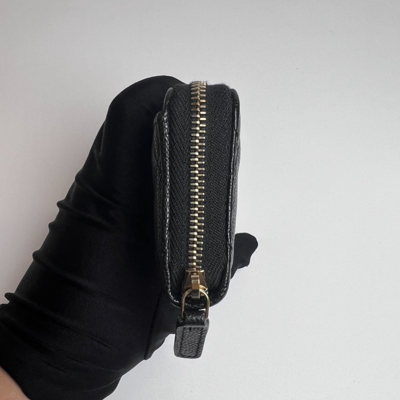 CHANEL CF荔枝紋ㄇ拉零錢包黑晶片款-2