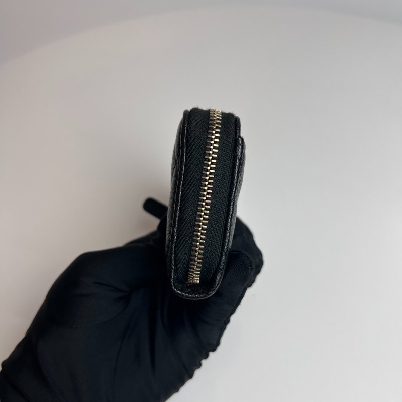 CHANEL CF荔枝紋ㄇ拉零錢包黑晶片款-3