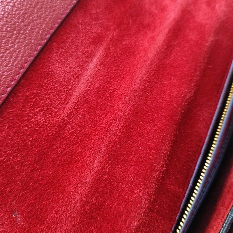 Miu Miu拼色牛皮斜挎包手提包單肩包 金色五金 可拆卸肩帶-8