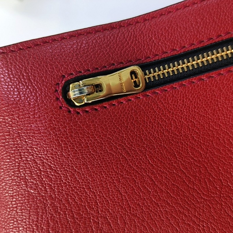 Miu Miu拼色牛皮斜挎包手提包單肩包 金色五金 可拆卸肩帶-13