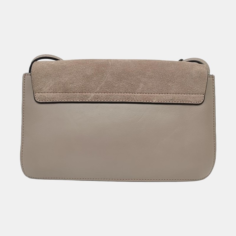 Chloe Faye 小號 灰色牛皮斜挎包單肩包 金色銀色五金 9.5新-4