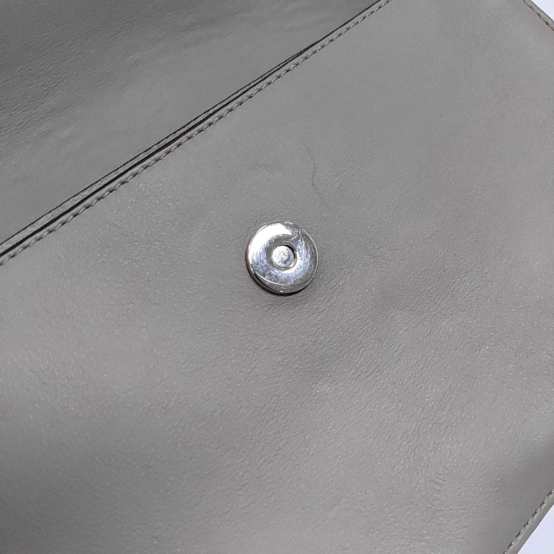 Chloe Faye 小號 灰色牛皮斜挎包單肩包 金色銀色五金 9.5新-9