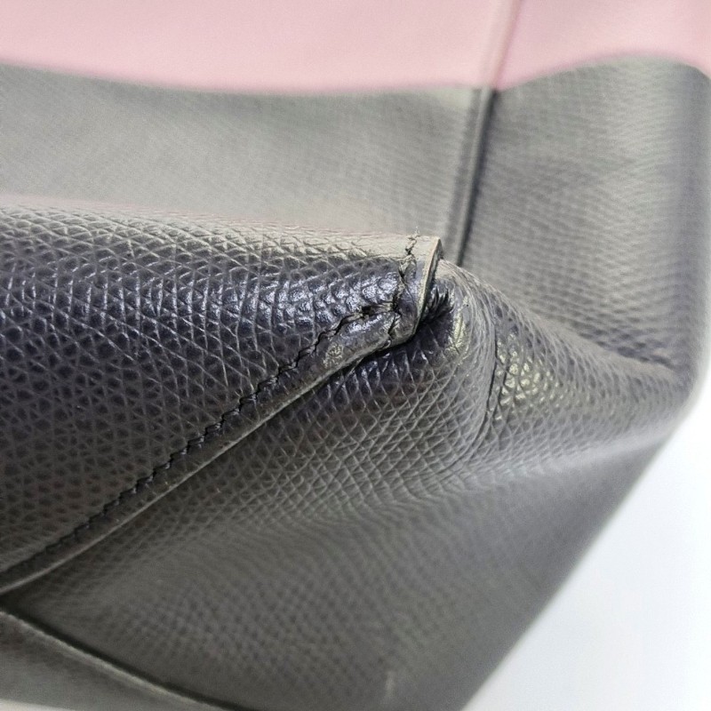 CELINE VERTICAL CABAS 粉色牛皮單肩包斜挎包手提包 銀色五金 可拆卸肩帶-11