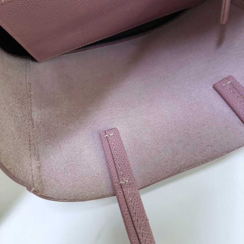 CELINE VERTICAL CABAS 粉色牛皮單肩包斜挎包手提包 銀色五金 可拆卸肩帶-12