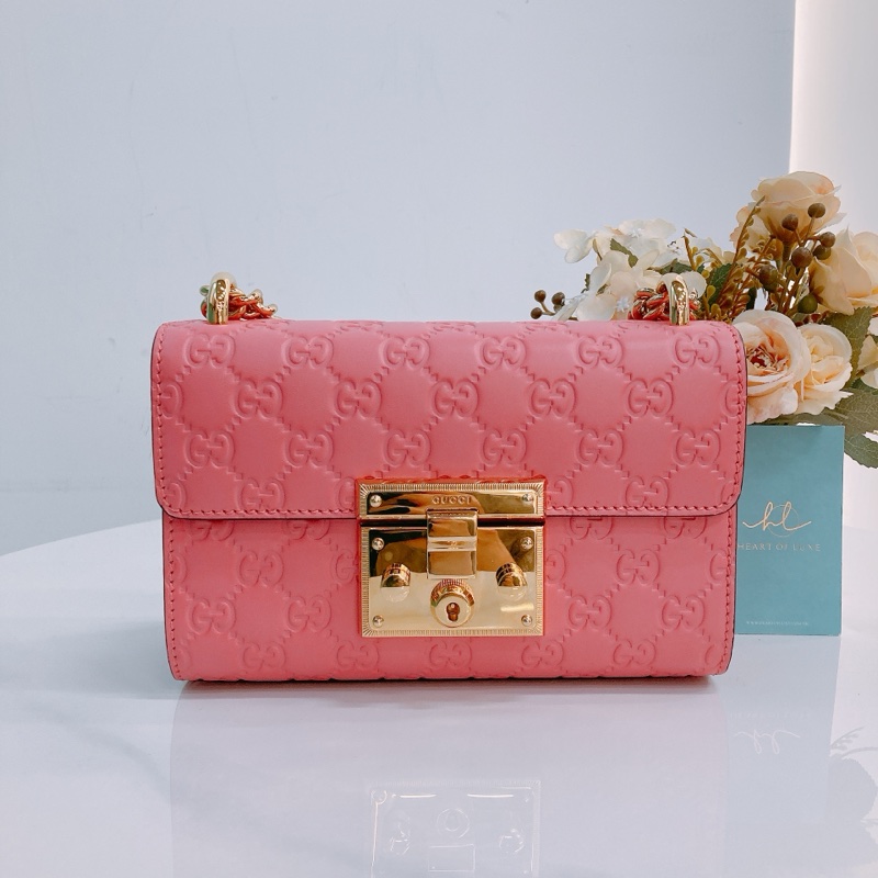 MS0368 GUCCI 古馳光滑皮身經典花紋鎖扣翻蓋式鏈帶包包PADLOCK SMALL CHAIN BAG CALFSKIN-0