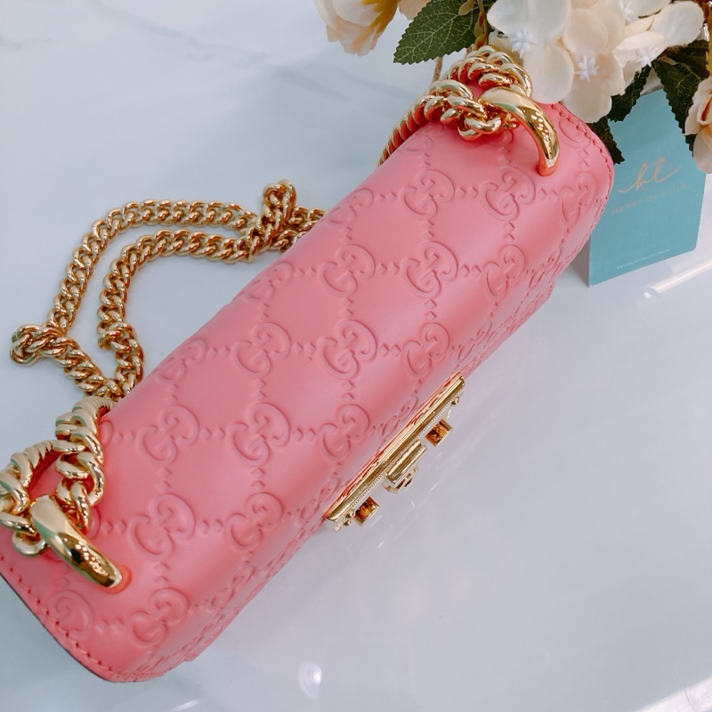 MS0368 GUCCI 古馳光滑皮身經典花紋鎖扣翻蓋式鏈帶包包PADLOCK SMALL CHAIN BAG CALFSKIN-9