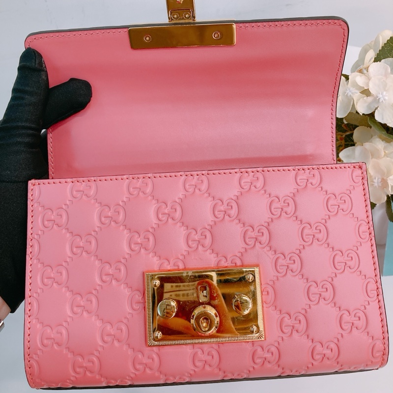 MS0368 GUCCI 古馳光滑皮身經典花紋鎖扣翻蓋式鏈帶包包PADLOCK SMALL CHAIN BAG CALFSKIN-18