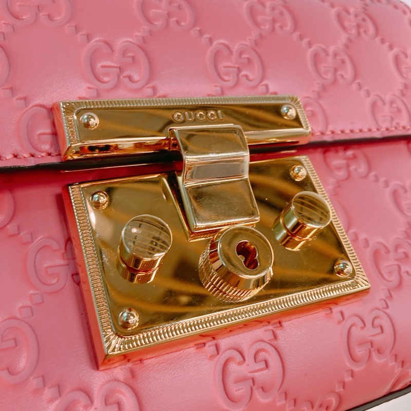 MS0368 GUCCI 古馳光滑皮身經典花紋鎖扣翻蓋式鏈帶包包PADLOCK SMALL CHAIN BAG CALFSKIN-25