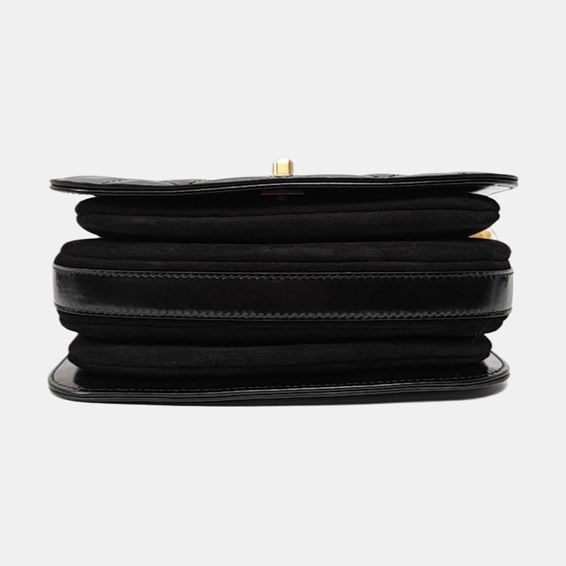 CHANEL 迷你 黑色牛皮菱格紋絎縫斜挎包 金色五金 晶片款-5