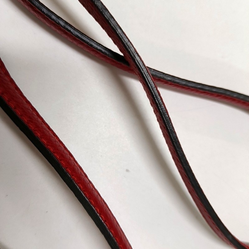 GUCCI Daily 紅色牛皮竹節單肩包手提包 銀色五金 可拆卸肩帶-11