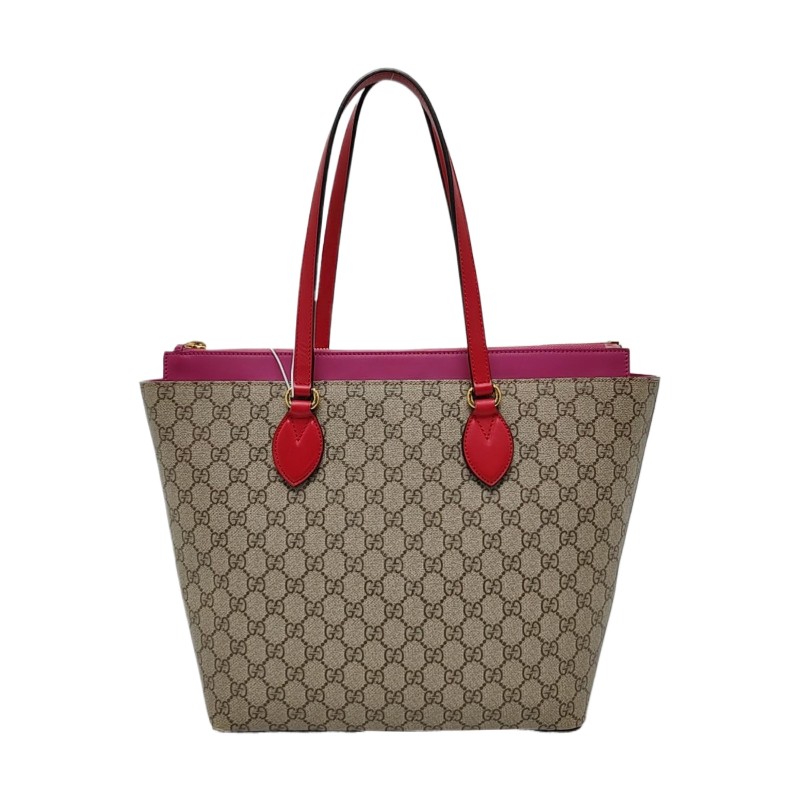 GUCCI 米色帆布老花單肩包 金色五金-0