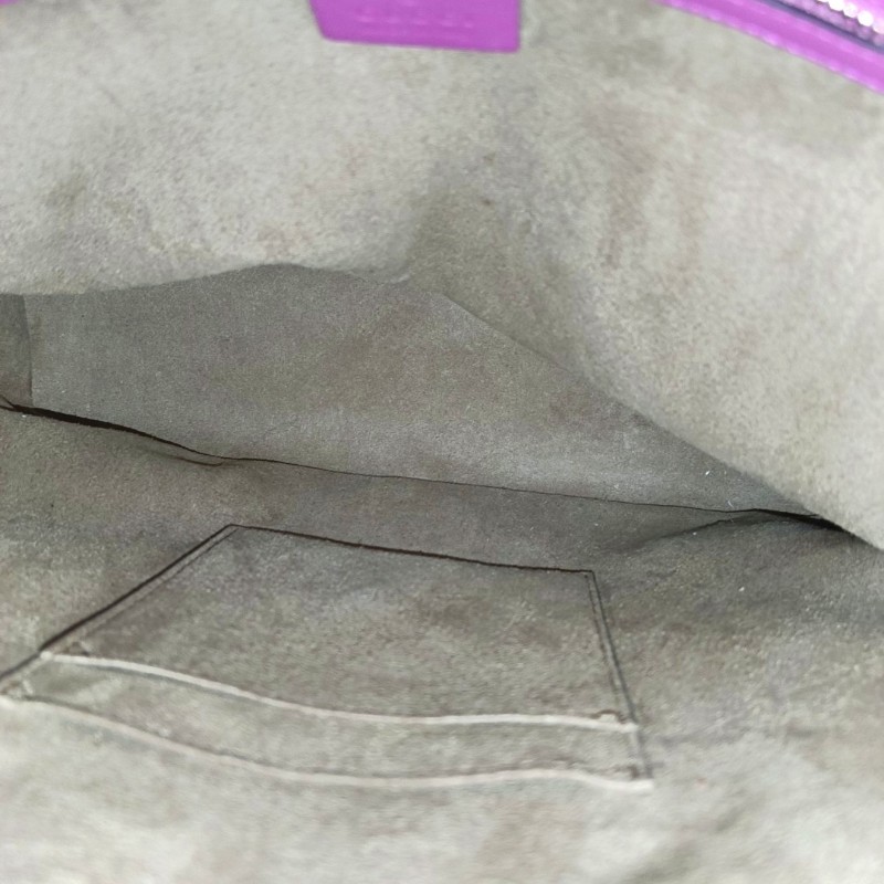 GUCCI 米色帆布老花單肩包 金色五金-9