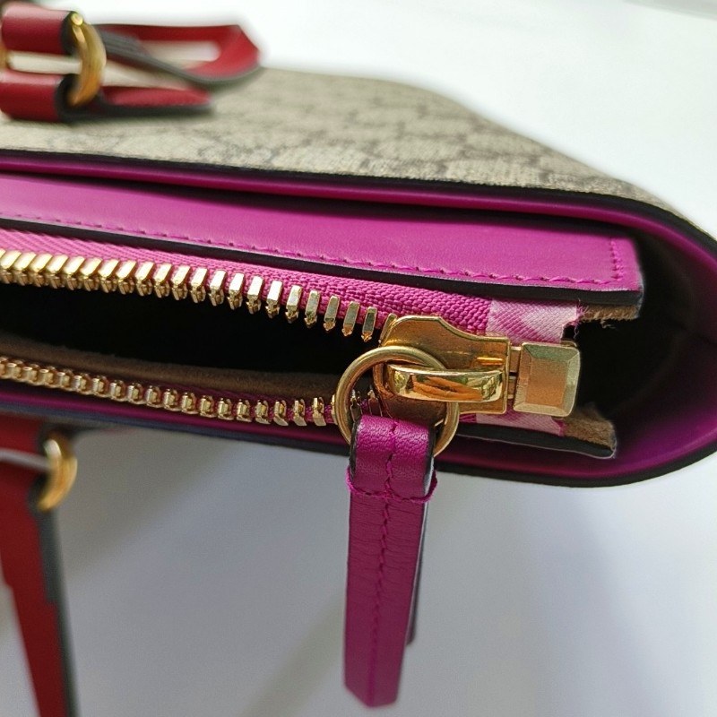 GUCCI 米色帆布老花單肩包 金色五金-10