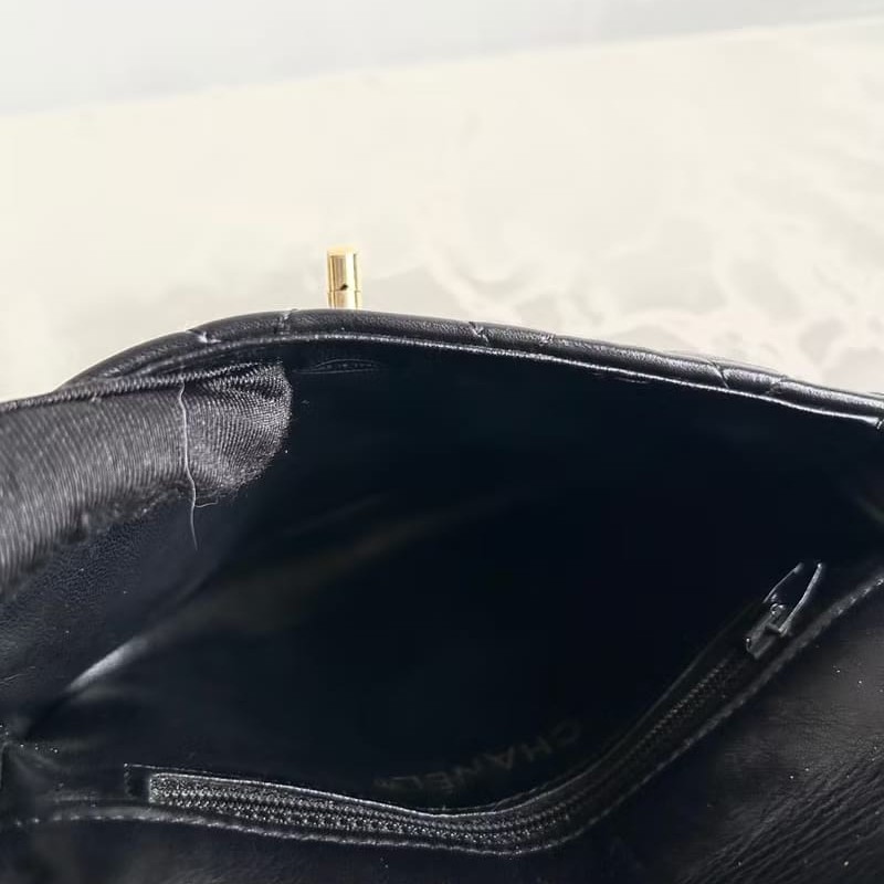 【LA LUNE】中古二手包 Chanel黑色旋轉金扣單肩包 斜背包 古董包 側背包小包-7