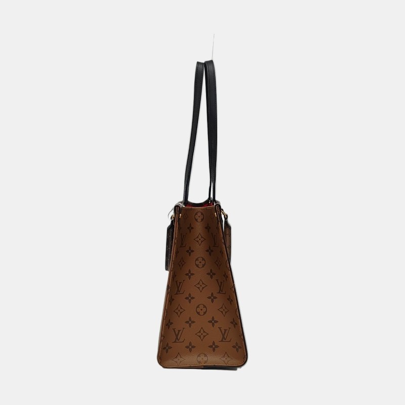 LOUIS VUITTON ONTHEGO 中號 棕色塗層帆布老花叢林包單肩包手提包 金色五金 9.9新-2