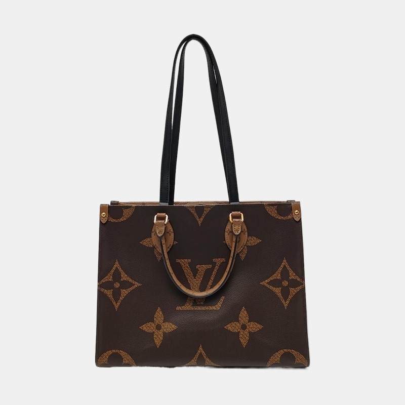 LOUIS VUITTON ONTHEGO 中號 棕色塗層帆布老花叢林包單肩包手提包 金色五金 9.9新-4