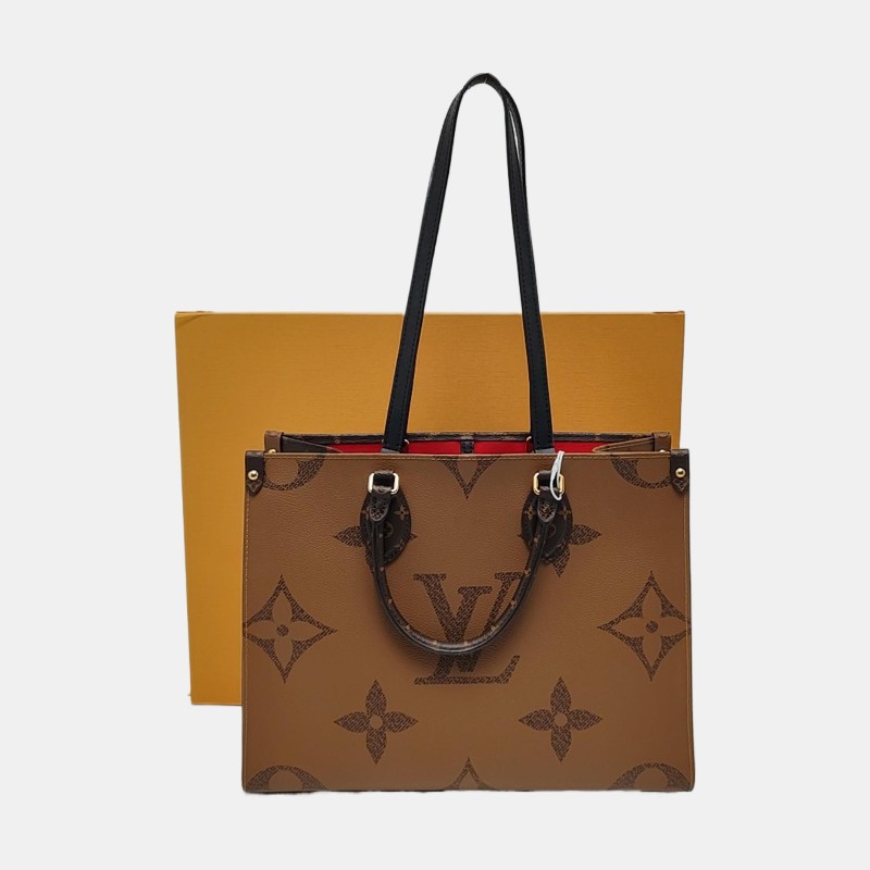 LOUIS VUITTON ONTHEGO 中號 棕色塗層帆布老花叢林包單肩包手提包 金色五金 9.9新-7