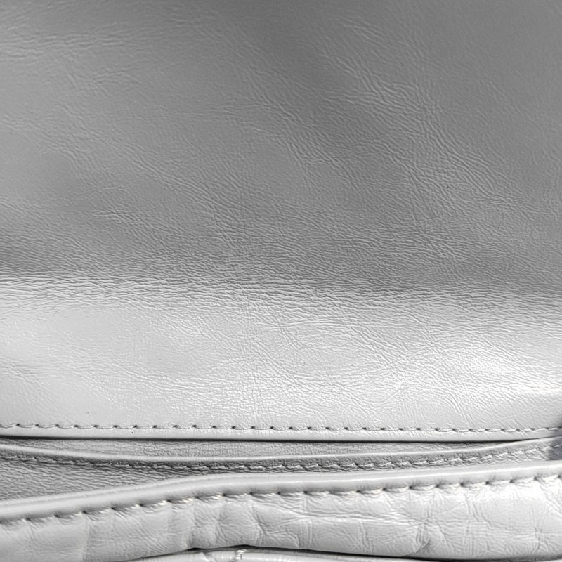 CHANEL 2.55藍色牛皮菱格紋絎縫腰包手提包單肩包 金色五金 27開 9.8新-8