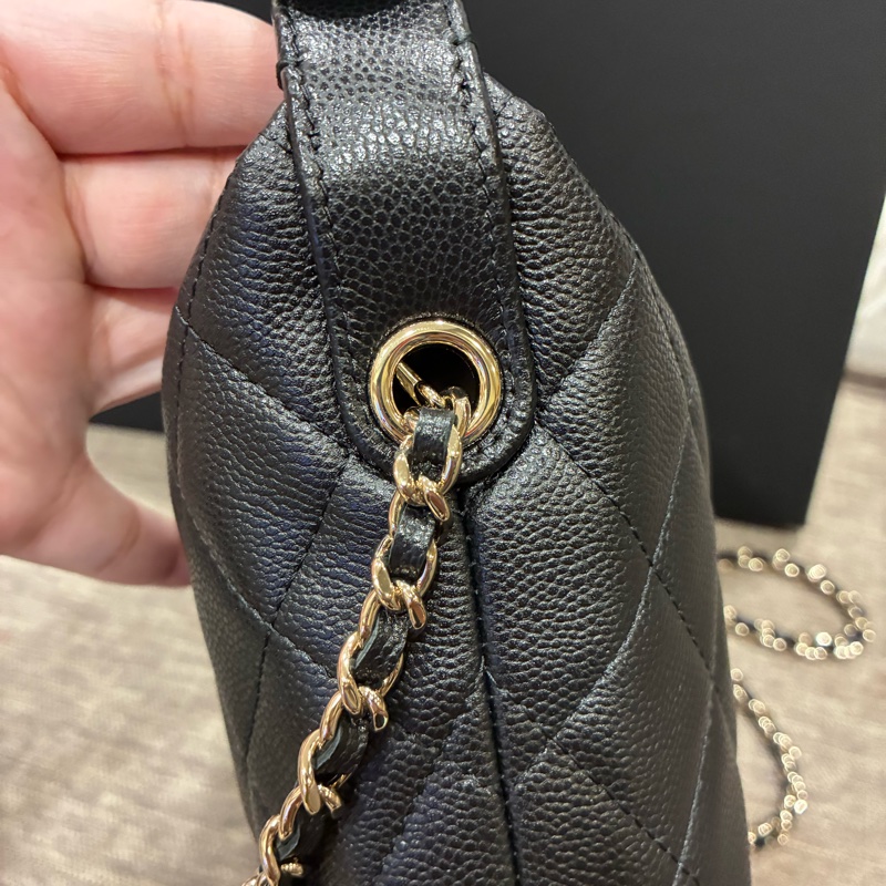 香奈兒Chanel 經典logo 黑色 荔枝皮 飯盒包 🇹🇼購證25年10🈷️票-4