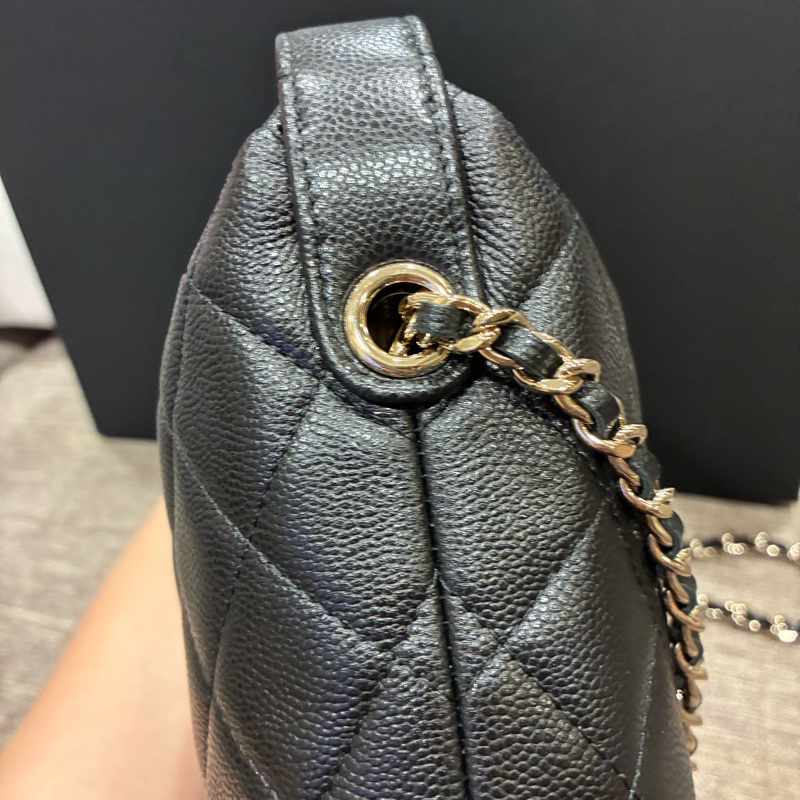 香奈兒Chanel 經典logo 黑色 荔枝皮 飯盒包 🇹🇼購證25年10🈷️票-12