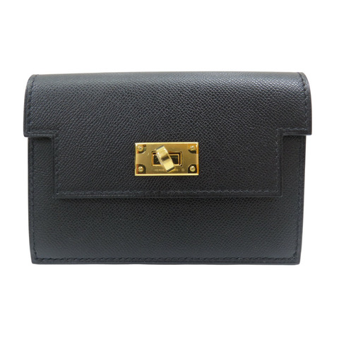 黑色 Epsom牛皮 Kelly Pocket 零錢包 W刻【HERMES 愛馬仕】