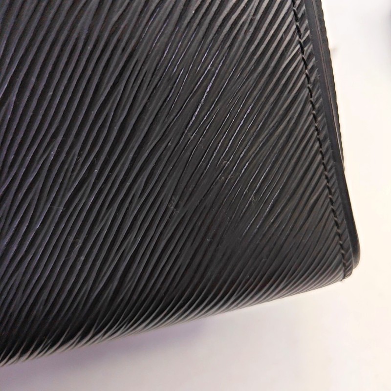 LOUIS VUITTON SPEEDY 25 黑色EPI 牛皮水波紋波士頓包單肩包手提包斜挎包 銀色五金 可拆卸肩帶-11