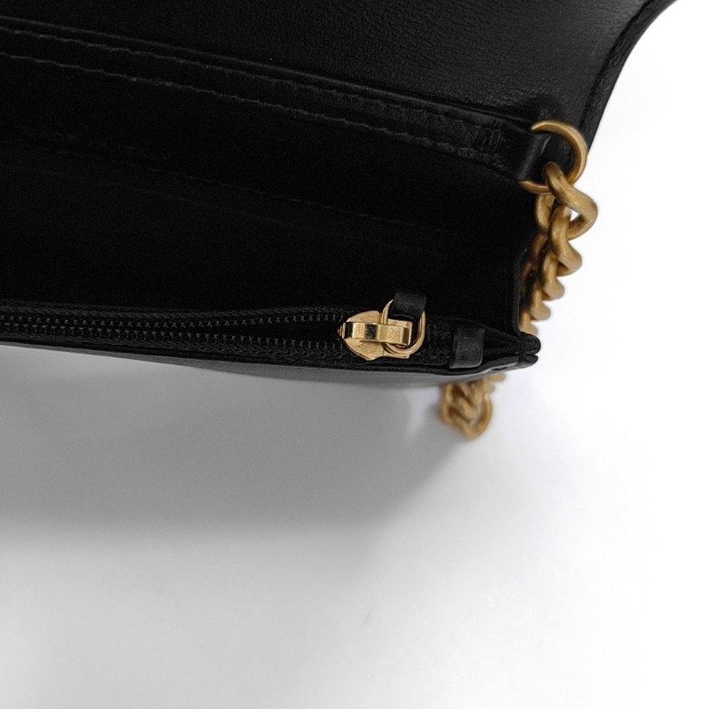 CHANEL BOY CHANEL 小號 黑色荔枝紋牛皮菱格紋絎縫單肩包斜挎包 金色五金31開-12